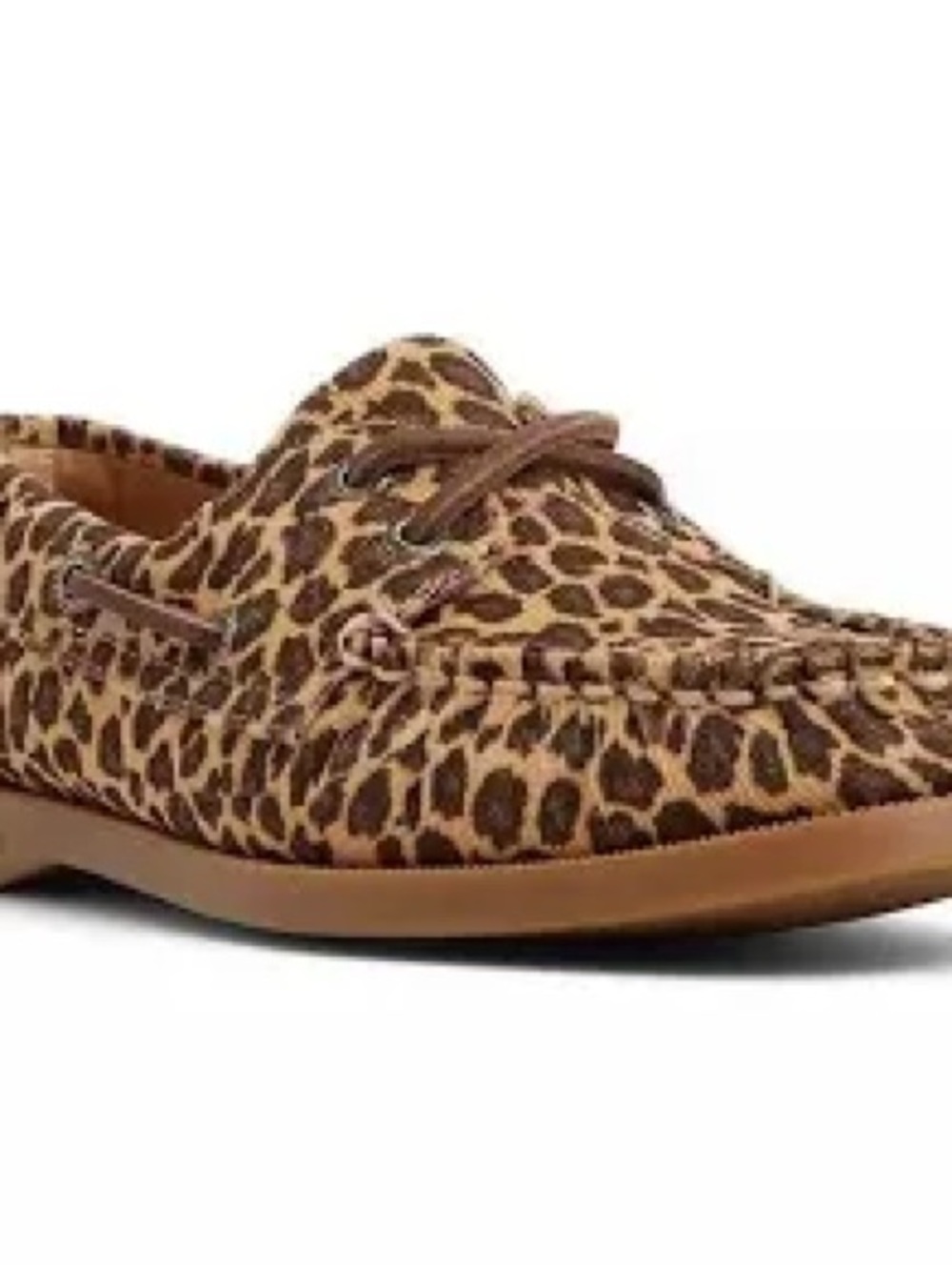 Sperry Leopard Print Moccasin Boat Shoe - Brown/Tan